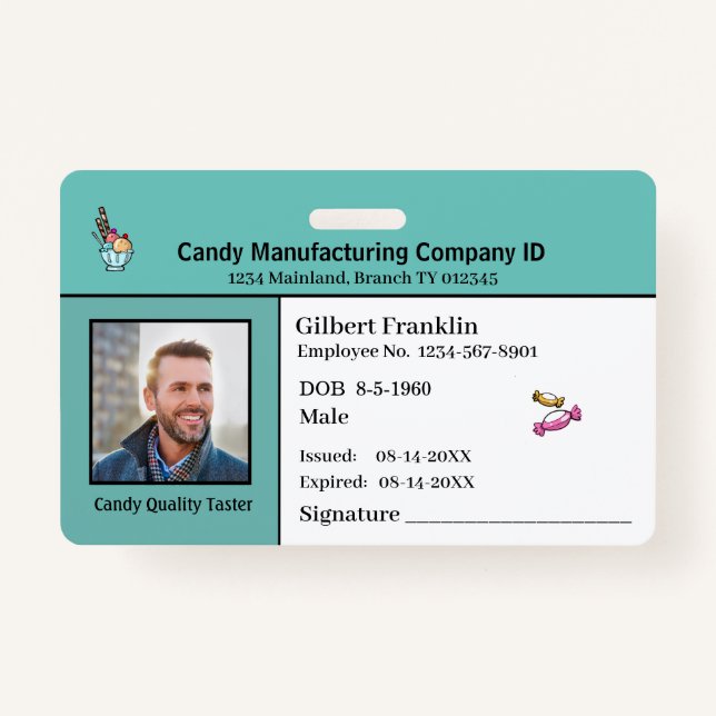 ID Identification Card Employee Photo Custom Badge (Front)