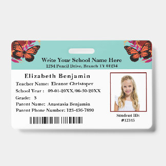  ID Identification Card School Student Bar Code Badge