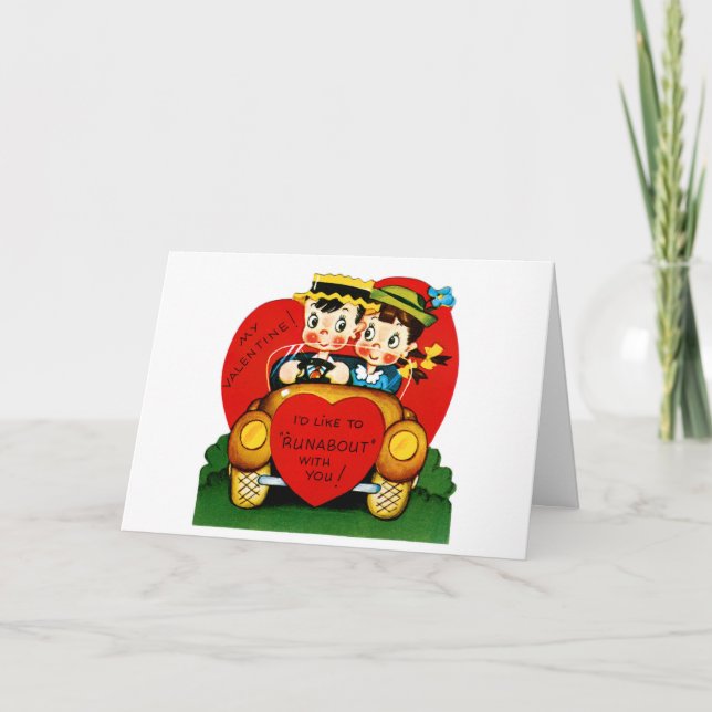 I'd Like To "Runabout" With You Valentine Holiday Card (Front)