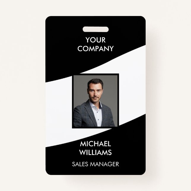 ID photo Badge noir blanc (Devant)