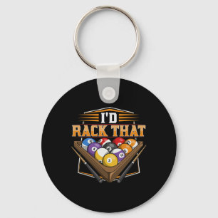 Id Rack That Design For A Pool Player Keychain