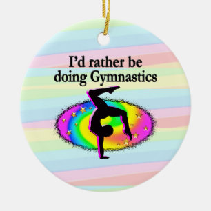 I'D RATHER BE A GYMNAST CERAMIC ORNAMENT
