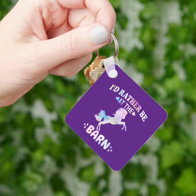 I'd Rather Be At The Barn      Keychain (Hand)