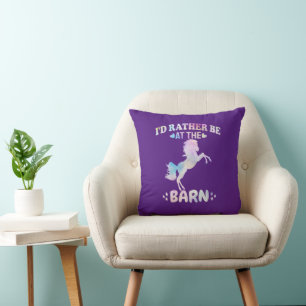 I'd Rather Be At The Barn Throw Pillow