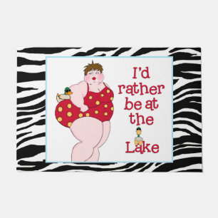"I'd Rather Be At The Lake!"  Doormat