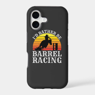 I'd Rather Be Barrel Racing Retro Cowgirl Rodeo T-
