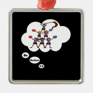 I'd rather be Cheerleading Metal Ornament