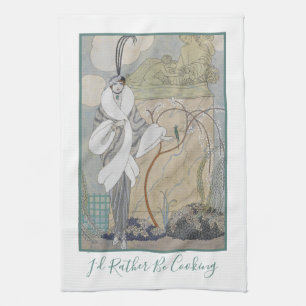 "I'd Rather Be Cooking" Vintage Fashion Model Kitchen Towel