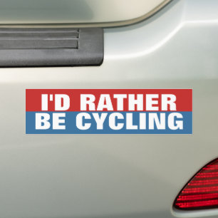 I'd rather be cycling bumper sticker