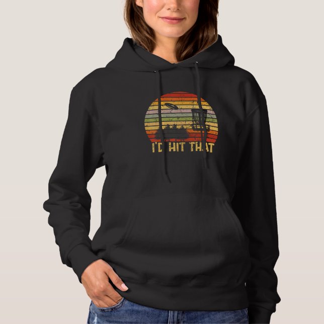 Id Rather Be Disc Golfing Retro Frisbee Golf Disc  Hoodie (Front)