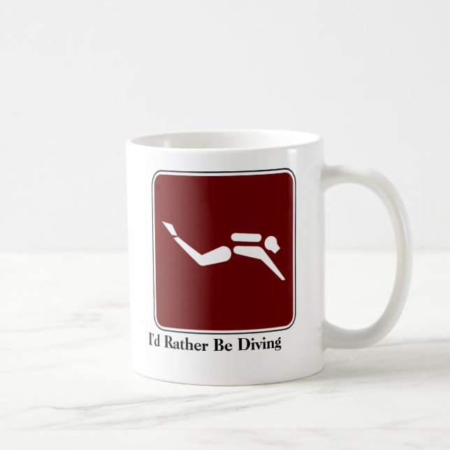 I'd Rather Be Diving Coffee Mug (Right)