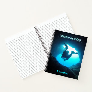 I'd Rather be Diving Personalized Notebook Scuba