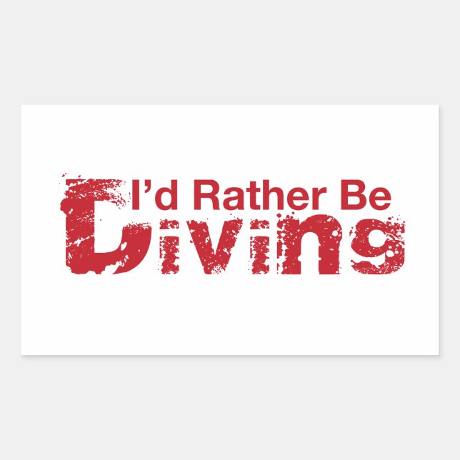 I'd Rather Be Diving Stickers (Front)