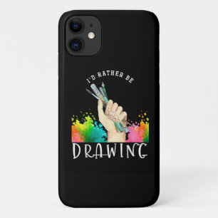 Id Rather Be Drawing iPhone 11 Case