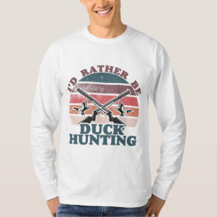 I'd rather be duck hunting Retro Sunset T-Shirt