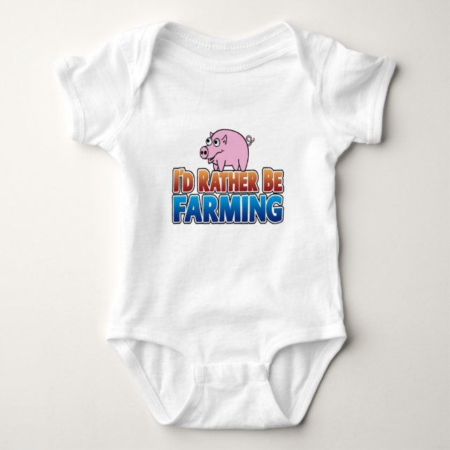 I'd Rather be Farming! (virtual farming) Baby Bodysuit (Front)