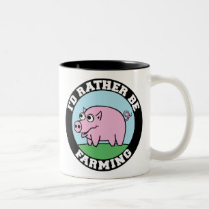 I'd Rather be Farming! (virtual farming) Two-Tone Coffee Mug