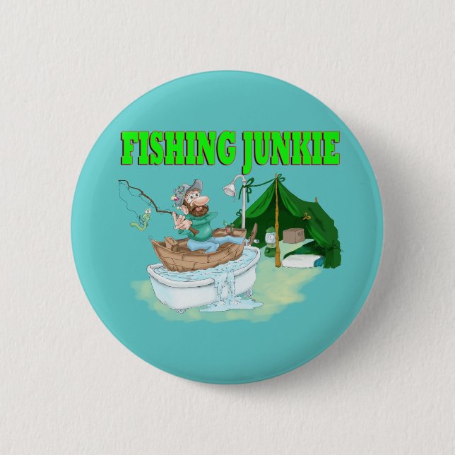I'd rather be Fishing! 2 Inch Round Button (Front)
