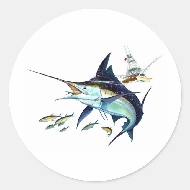 I'd rather be fishing! classic round sticker (Front)