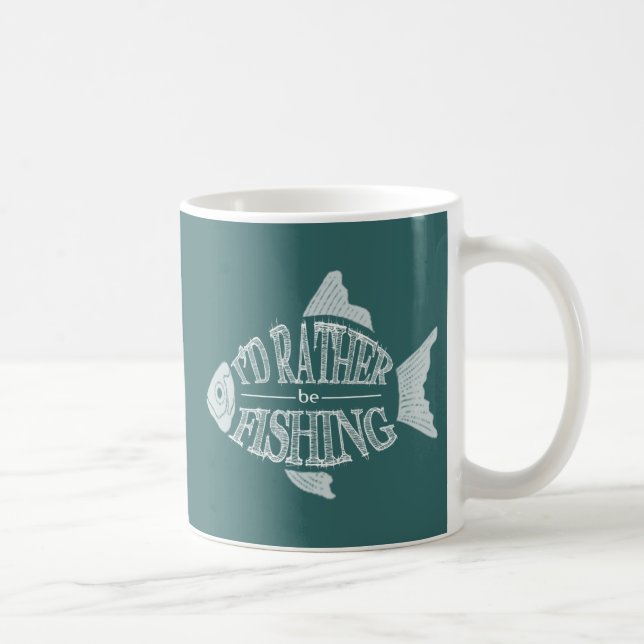 I'd Rather Be Fishing - cute fish design Coffee Mug (Right)