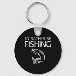I'd Rather Be Fishing Fisherman Shirt Keychain