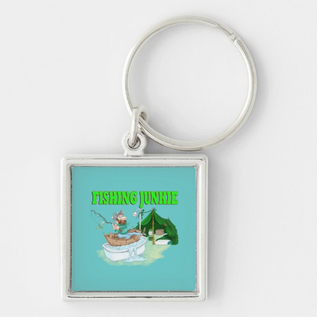 I'd rather be Fishing! Keychain (Front)