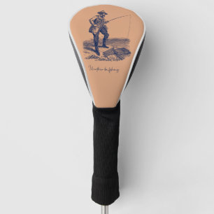 I'd Rather Be Fishing Khaki Driver Golf Club Cover