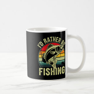 I'd Rather Be Fishing Retro Vintage Outdoor Fisher Coffee Mug