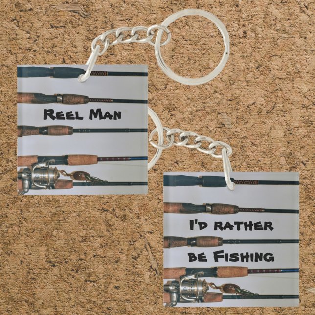 I'd Rather be Fishing Rods and Reel Photographic Keychain (Creator Uploaded)