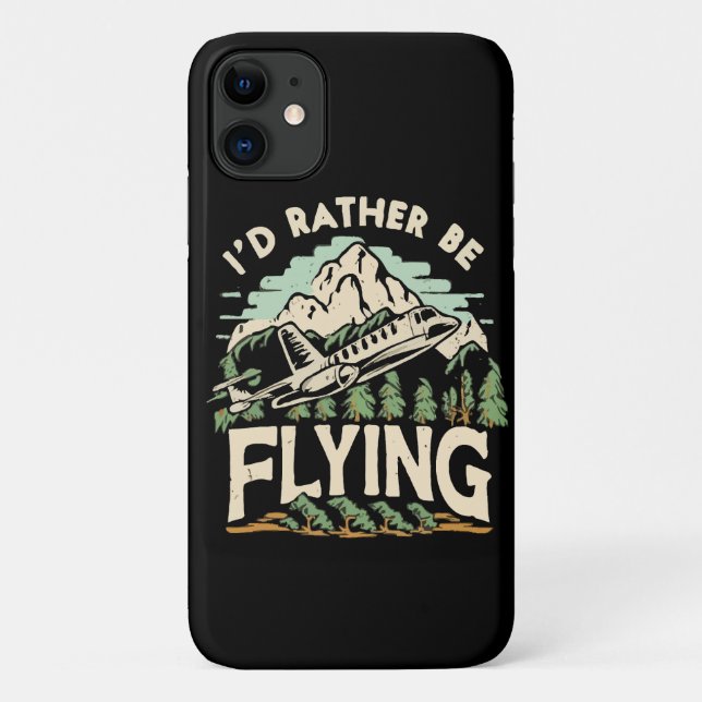 I'd Rather Be Flying. Airplane Case-Mate iPhone Case (Back)