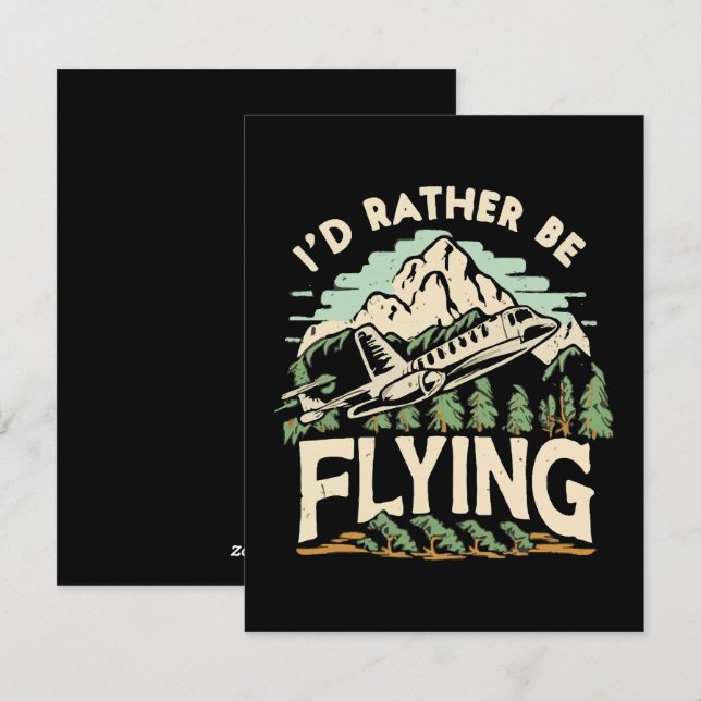 I'd Rather Be Flying. Airplane Holiday Card (Front/Back)