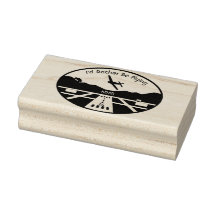 "I'd Rather Be Flying" Airport Plane Wood Stamp