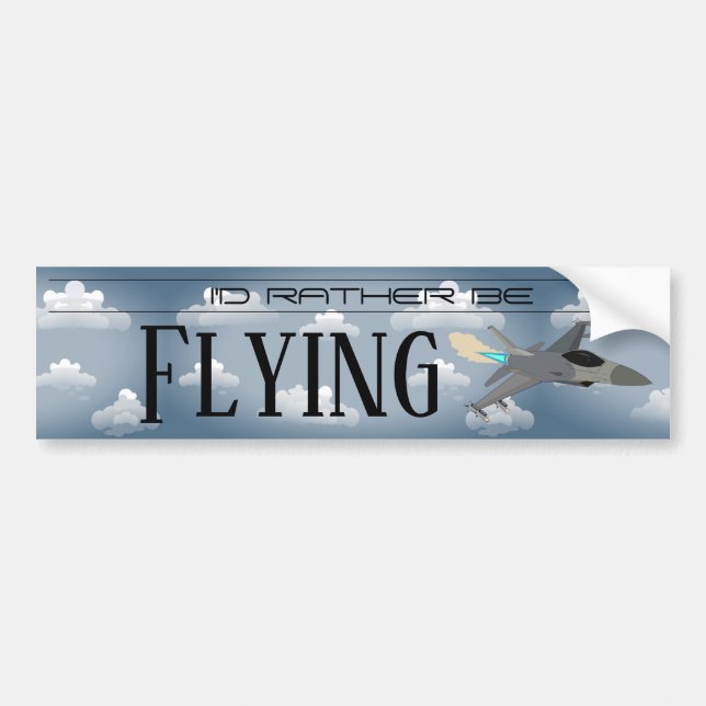 I'd Rather Be Flying Bumper Sticker (Front)