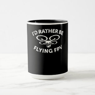 Id Rather Be Flying FPV Drone Pilot Vintage Gift Mug