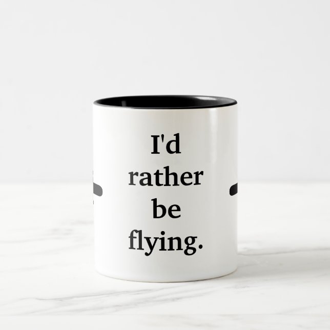 I'd rather be flying. Two-Tone coffee mug (Center)