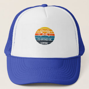 i'd rather be gaming trucker hat