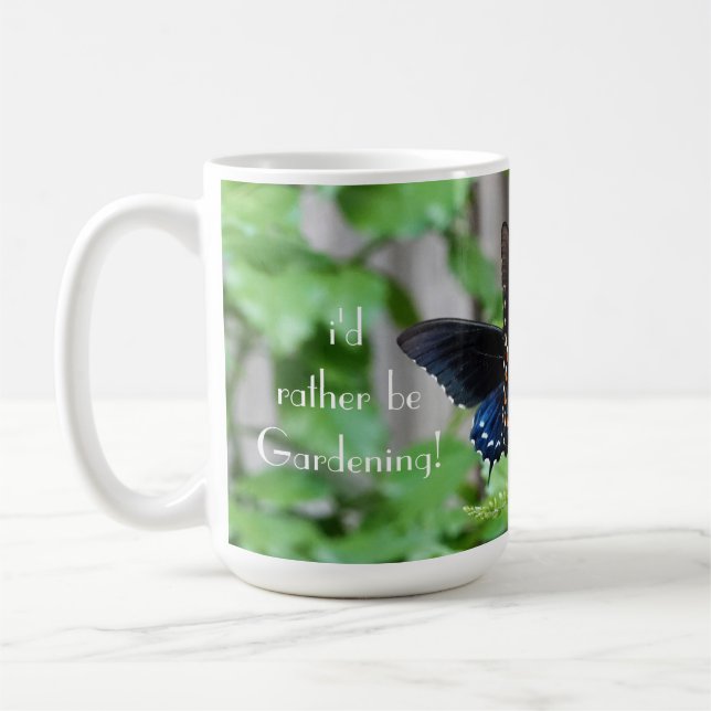 I'd rather be Gardening! Pretty Butterfly Coffee Mug (Left)