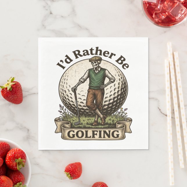 Id Rather Be Golfing  Napkin (Insitu)