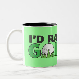 Id Rather Be Golfing Playing Golf Putt Hole In One Two-Tone Coffee Mug