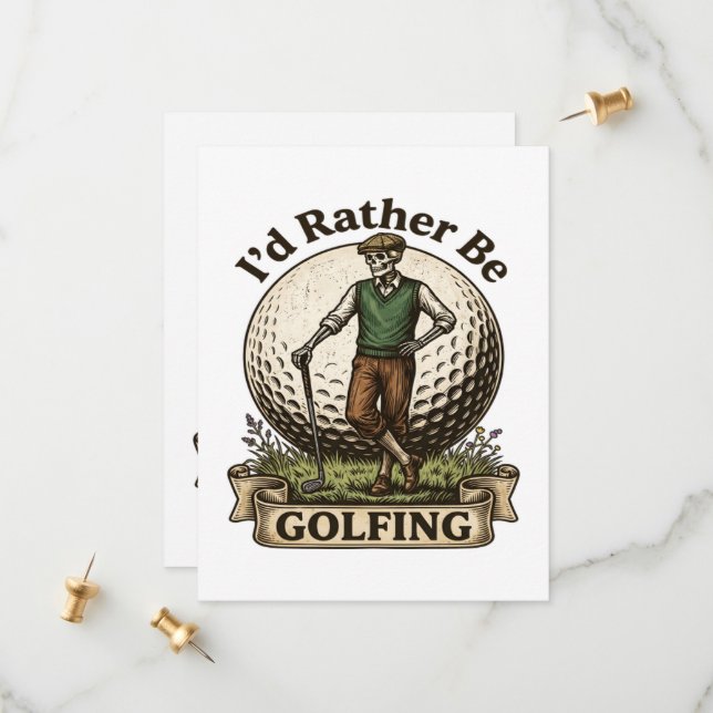 Id Rather Be Golfing  Save The Date (Front/Back In Situ)