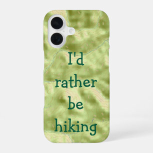 I'd rather be hiking topo map phone case