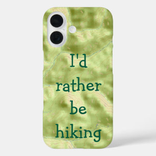 I'd rather be hiking topo map phone case