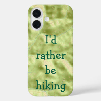 I'd rather be hiking topo map phone case