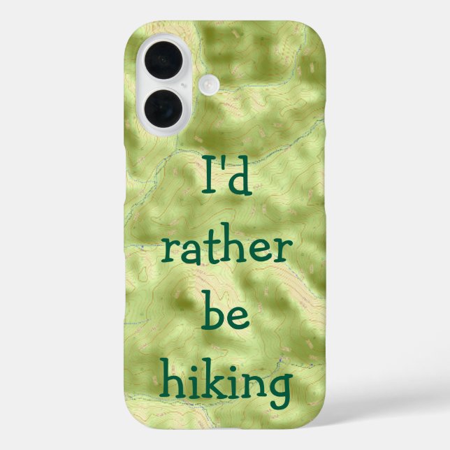 I'd rather be hiking topo map phone case (Back)
