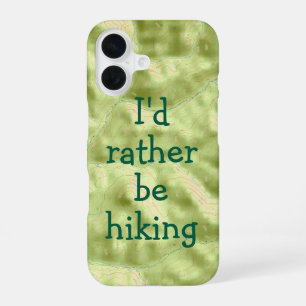 I'd rather be hiking topo map phone case