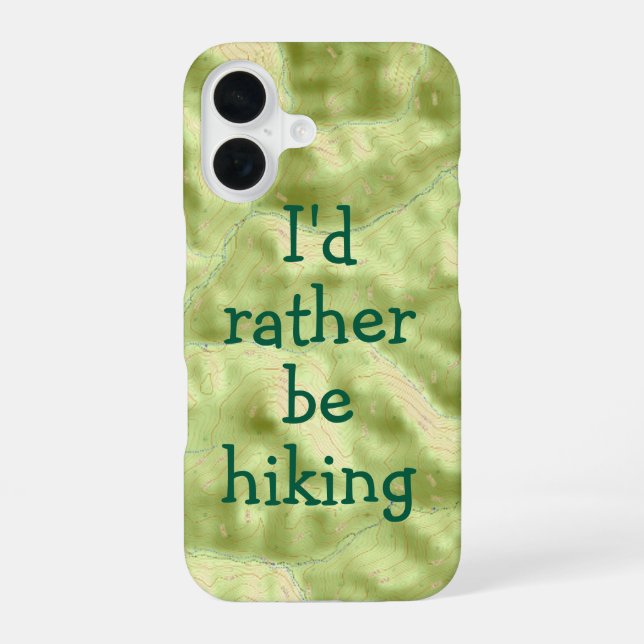 I'd rather be hiking topo map phone case (Back)