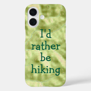 I'd rather be hiking topo map phone case