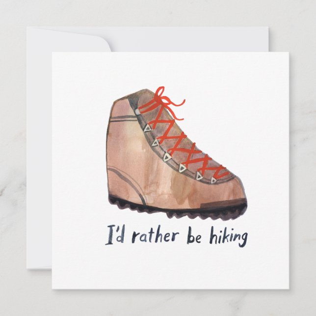 I'd Rather Be Hiking Watercolor Boot (Front)