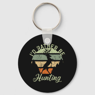 I'd Rather Be Hunting Season Gifts Fun Deer Retro Keychain