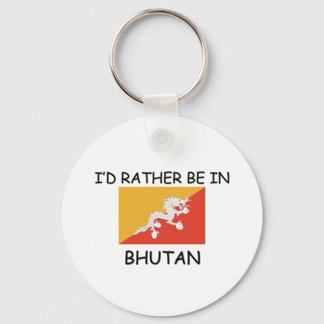 I'd rather be in Bhutan Keychain (Front)